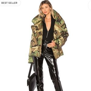 Norma Kamali Sleeping Bag Camo Coat XS/S $540